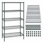 Thumbnail image #3 for Quantum WR86-2454P-5 54"W x 24"D x 86"H Wire Shelving Starter Unit, 5 Shelves, Green Epoxy