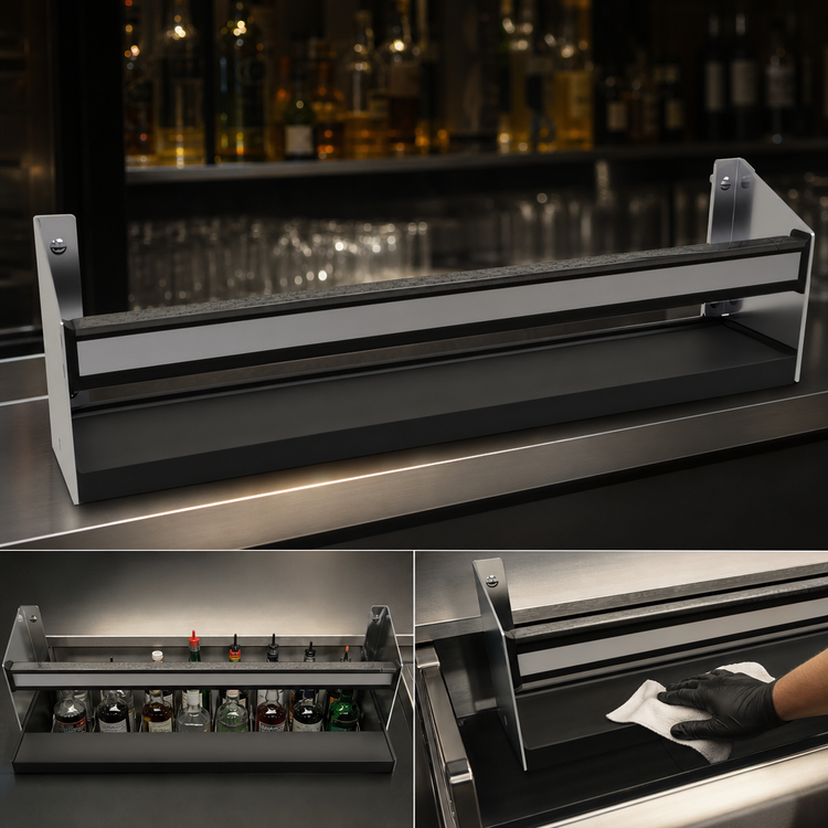 Product image #3 for Glastender SSR-28 28-Inch Single Speed Rail with Open Step-and-Rail Design