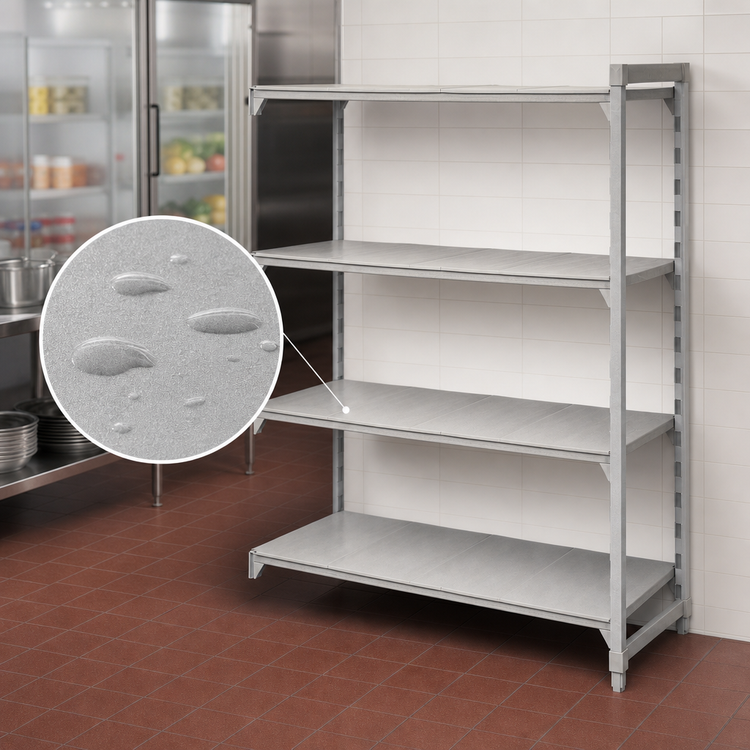 Product image #4 for Cambro Camshelving Premium 4-Shelf Solid Add-On Shelving Unit, 21 x 54 x 84 Inches, Speckled Gray