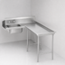 Thumbnail image #3 for Klinger's Trading Island Corner Soiled Dish Table with 20
