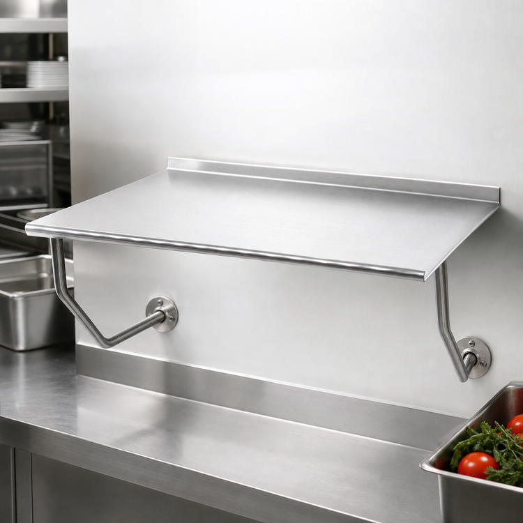Product image #3 for Advance Tabco FSS-W-305 60 x 30 Inch Wall-Mounted 14-Gauge 304 Stainless Steel Table with 1-1/2 Inch Backsplash