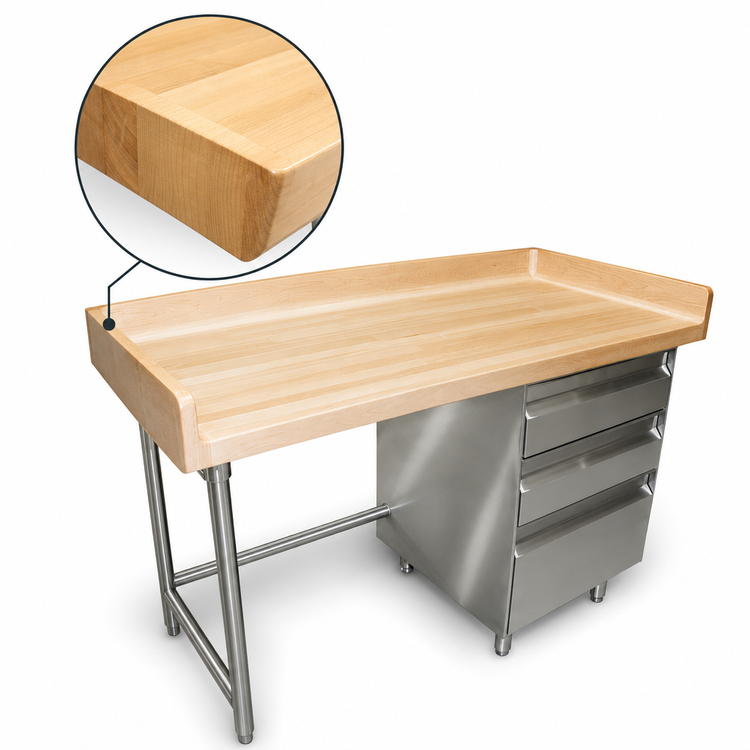 Product image #3 for Advance Tabco Bakers' Top Wood Work Table with 3 Drawer Tiers, 84 x 36 Inches