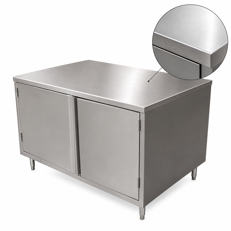 Product image #3 for Stainless Steel Chef Table Cabinet Base with Hinged Doors, Flat Top, 18 x 24 x 34-3/4 Inches