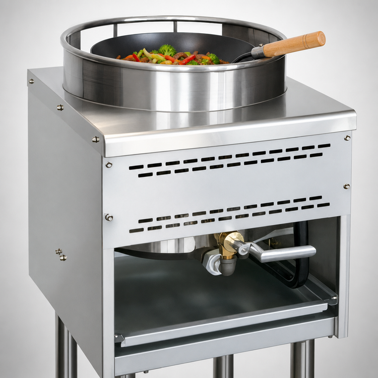 Product image #3 for Omcan 16-Inch Natural Gas Single-Bowl Wok Range, 125,000 BTU