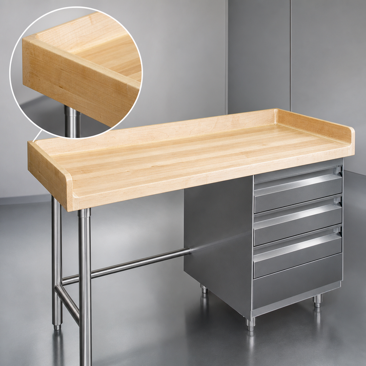 Product image #3 for Advance Tabco 48 x 36 Inch Wood Top Bakers' Table with Right-Side Drawers