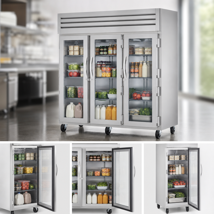 Product image #3 for True SPEC SERIES Three-Section Glass Door Reach-In Refrigerator with Self-Contained Top-Mounted Refrigeration