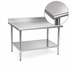 Thumbnail image #3 for Eagle BlendPort® Deluxe Series 30 x 30 Inch Stainless Steel Corner Work Table with 4-1/2 Inch Backsplash and Galvanized Undershelf