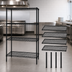 Thumbnail image #3 for Quantum 36 Inch x 12 Inch x 74 Inch Stationary Wire Shelving Starter Kit, Black Epoxy Antimicrobial Finish