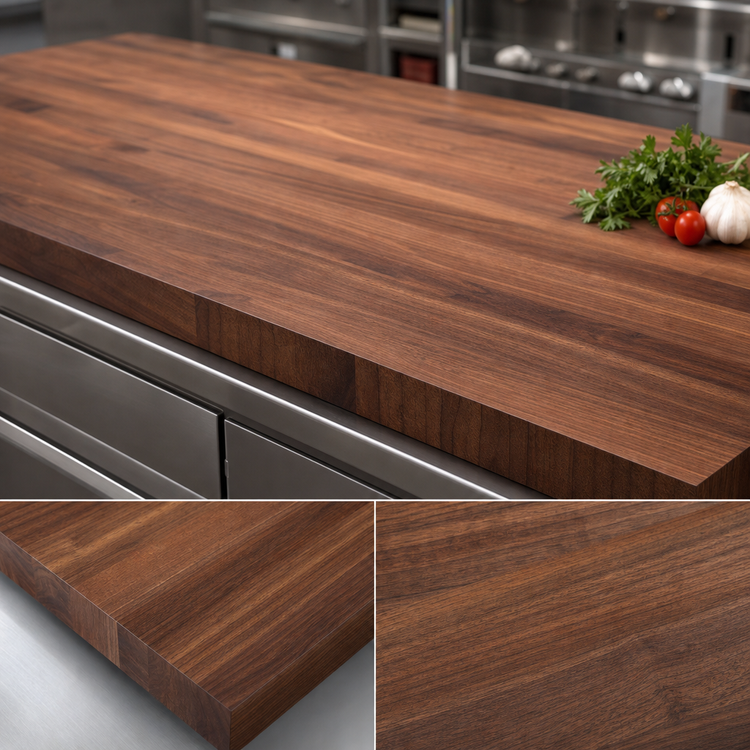 Product image #3 for Boos Block American Black Walnut Full-Length Edge Grain Kitchen Countertop - 108 x 48 x 1-3/4 Inch, Penetrating Oil Finish
