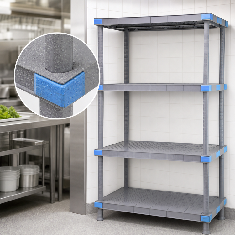 Product image #3 for Quantum Millenia 48" W x 21" D x 86" H Stationary Solid Polymer Shelving Starter Unit