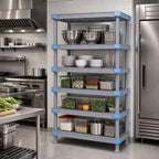 Thumbnail image #3 for Quantum Millenia QP246074VS-5 Gray Polymer Stationary Starter Shelving Unit, 60"W x 24"D x 74"H, 5 Shelves