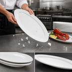 Thumbnail image #3 for American Metalcraft Endurance MEL49 24-Inch Oval White Melamine Boat Platter Case of 12