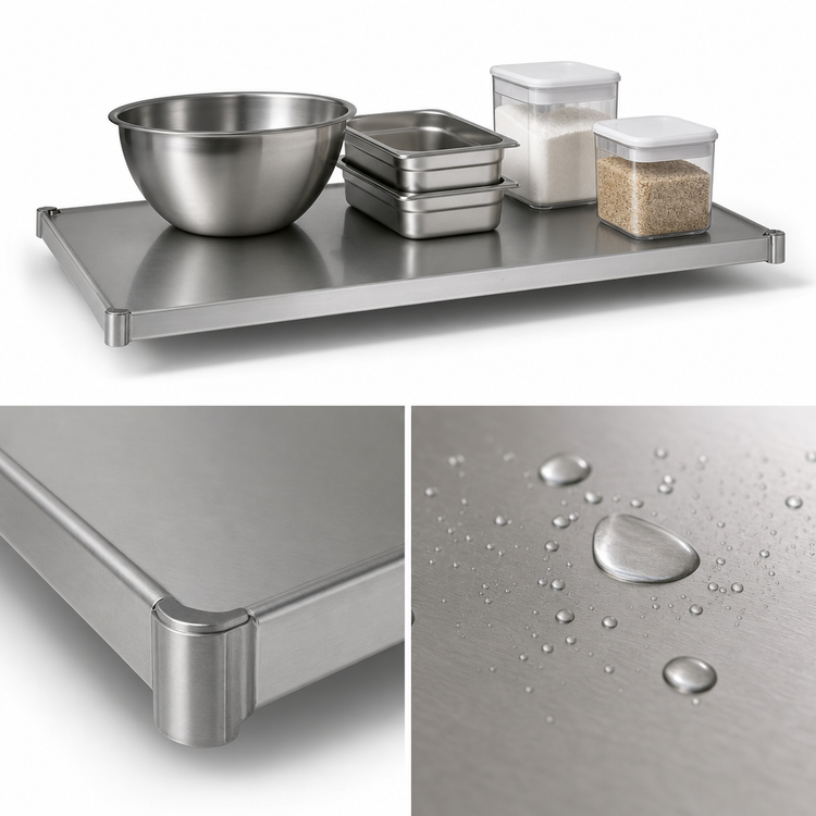 Product image #3 for Eagle Group 24" x 24" Solid Stainless Steel Commercial Shelf with Marine Edge