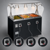 Thumbnail image #3 for Vollrath 2-Series Affordable Portable Deluxe 4-Well Mobile Hot Food Station with Illuminated Breath Guard, 60 In. Wide