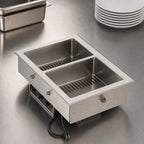 Thumbnail image #3 for Vollrath FC-4DH-02120-I 2-Well Dry Drop-In Hot Food Well, Insulated Stainless Steel, Full-Size Pans, 120V, Infinite Controls