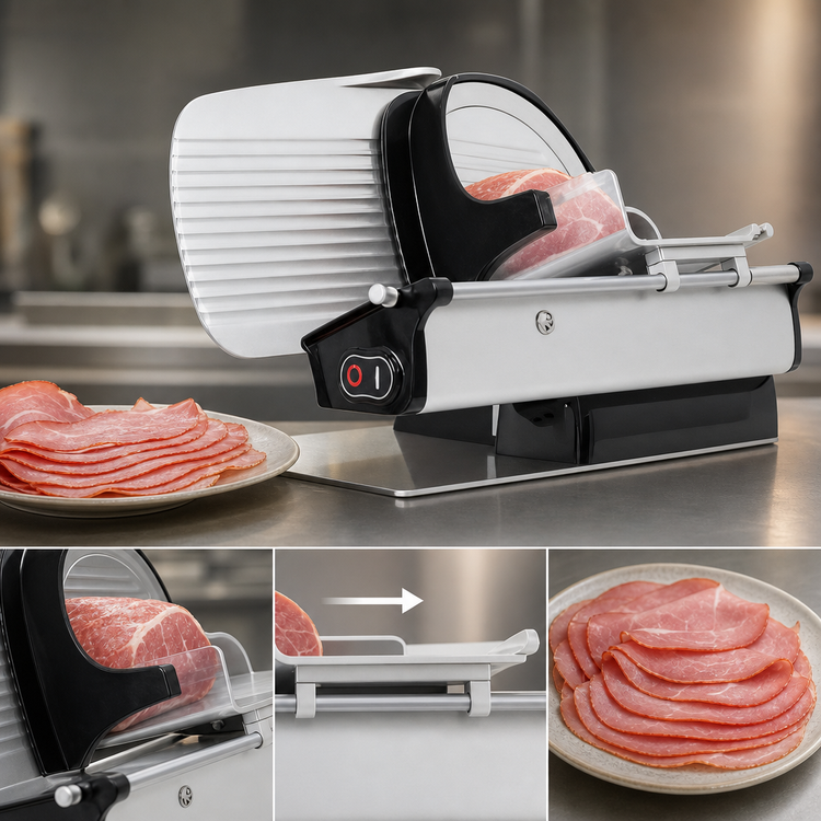 Product image #3 for Trento Home Line 250 Electric Manual-Feed Horizontal Meat Slicer, 9.8-Inch Blade, 115V