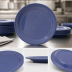 Thumbnail image #4 for CFS Brands Dallas Ware® 4350014 10.2-Inch Round Blue Melamine Dinner Plate with Reinforced Rim and Foot Case of 48