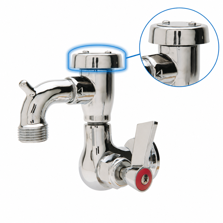 Product image #3 for Fisher Commercial Sill Faucet with Vacuum Breaker, Lever Handle, 1/2 Inch Female Inlet and 3/4 Inch Hose Thread