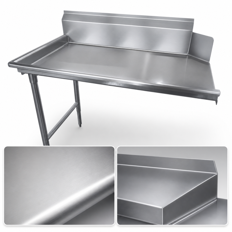 Product image #3 for Steel Works Stainless 36-Inch x 30-Inch Right-to-Left Clean Dish Table with 9-3/4-Inch Backsplash