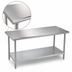 Thumbnail image #3 for Advance Tabco 108-Inch x 36-Inch 16-Gauge 304 Stainless Steel Work Table with Galvanized Undershelf
