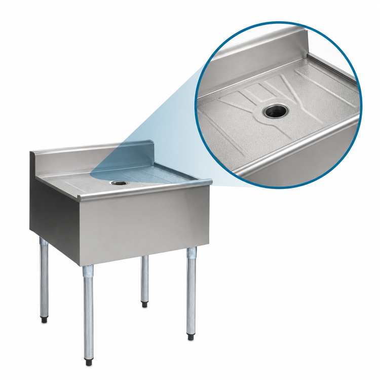 Product image #3 for Eagle Group 1800 Series 36-Inch Freestanding Open Base Workboard Unit with Drainboard Top