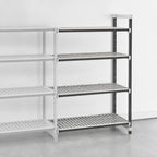 Thumbnail image #3 for Cambro Camshelving® Elements EXA216084V4480 21 x 60 x 84 Inch 4-Shelf Vented Stationary Add-On Polymer Shelving Unit, Speckled Gray