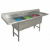 Thumbnail image #3 for Advance Tabco 3-Compartment Fabricated Sink with Left and Right Drainboards, 24 x 24 x 14 Inch Bowls
