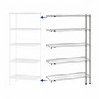 Thumbnail image #3 for Metro Super Erecta 5AN427C 5-Shelf Chrome Wire Shelving Add-On Unit, 30"W x 21"D x 74"H