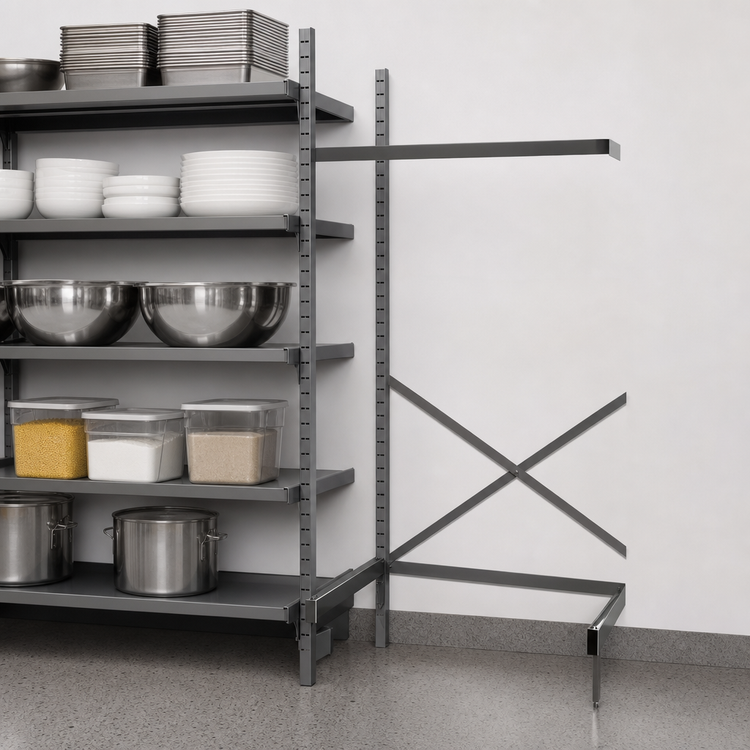 Product image #3 for Metro SmartLever 48-Inch Add-On Cantilevered Shelving Kit for 21-Inch Deep Shelves