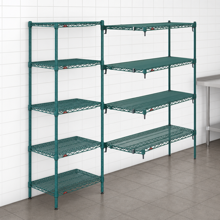 Product image #4 for Metro Super Adjustable Super Erecta Add-On Wire Shelving Unit, 30"W x 18"D x 74"H, 5 Shelves, Metroseal 3 Green Epoxy Finish