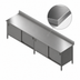 Thumbnail image #3 for John Boos Enclosed Base Work Table with Sliding Doors, 144 x 24 Inches, 16-Gauge 300 Series Stainless Steel Top