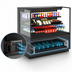 Thumbnail image #3 for Reveal® 71-3/4 Inch Freestanding Self-Service Refrigerated Open-Air Cooler with 2-Tier Glass Shelving, Black