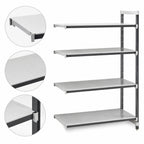 Thumbnail image #3 for Cambro Camshelving® Elements EXA214872S4480 Stationary Add-On Polymer Shelving Unit, 21 x 48 x 72 in, 4 Solid Shelves, Speckled Gray