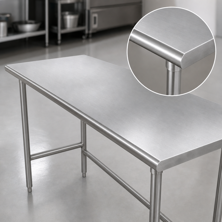 Product image #3 for Advance Tabco 72" x 36" 14 Gauge 304 Stainless Steel Flat Top Work Table with Open Base