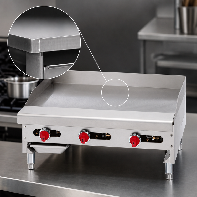Product image #3 for American Range ARTG-24-24 24-Inch Countertop Thermostatic Gas Griddle with Smooth Polished Steel Plate