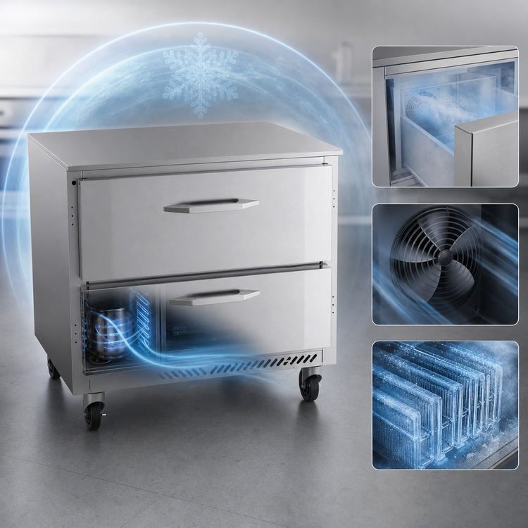 Product image #3 for Victory VUFD36HC-2 36-Inch Undercounter Drawer Freezer, 2 Drawers, 8.69 Cu. Ft.