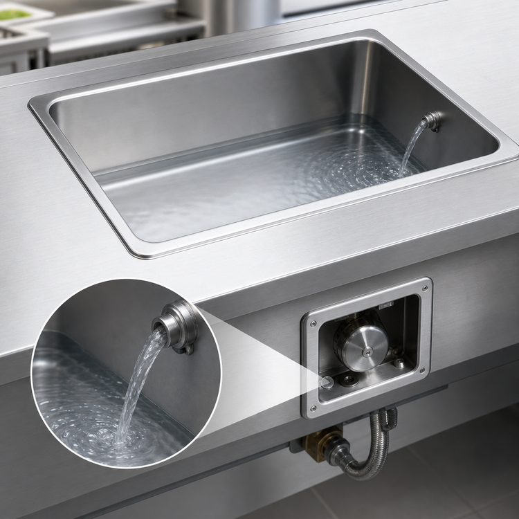 Product image #3 for Bottom-Mount Built-In Electric Round-Corner Hot Well Food Warmer with Auto-Fill, 12 x 20 Pan Opening