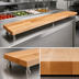 Thumbnail image #3 for John Boos Steam Table Cutting Board, 84 x 12 x 1-1/4 Inch, Edge Grain Northern Hard Rock Maple with Adjustable Stainless Steel Supports