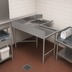 Thumbnail image #3 for BK Resources Corner L-Shaped Soiled Dishtable with 20 x 20 x 8 Welded Bowl, 60 x 60 Inches