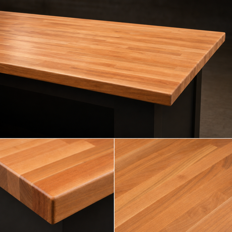 Product image #3 for John Boos Boos Block Blended Edge Grain Kitchen Countertop, 144 x 30 Inch, American Cherry, Varnique Finish