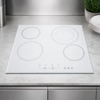 Thumbnail image #3 for Summit Commercial CR4B23T6W Commercial 4-Burner Electric Radiant Cooktop, Built-In, White Ceramic Glass, Digital Touch Controls, 220V