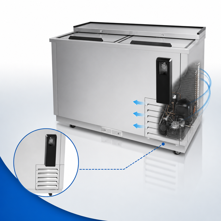 Product image #4 for Atosa MBC50GR 49-3/8-Inch Horizontal Bottle Cooler with Side-Mount Self-Contained Refrigeration, 11.7 Cu. Ft.