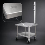 Thumbnail image #3 for Dinex DXPMX29TSS Mobile Stainless Steel Mixer Stand with Marine Edge Top, Undershelf and 4-Inch Casters, 29 x 23 x 28-1/2 Inches