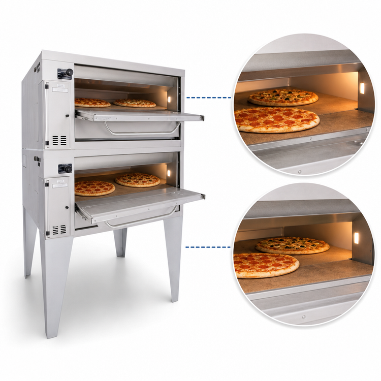 Product image #3 for Bakers Pride Super Deck Series Double-Deck Gas Pizza Deck Oven, 36" W x 34-1/2" D Bake Deck
