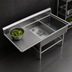 Thumbnail image #3 for John Boos Pro-Bowl 2-Compartment Stainless Steel Sink with 30-Inch Left Drainboard