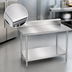 Thumbnail image #3 for Advance Tabco 72-Inch x 24-Inch 304 Stainless Steel Work Table with 5-Inch Backsplash and Adjustable Galvanized Undershelf