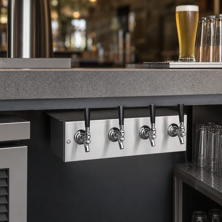 Product image #3 for Perlick 4060A2B Space Saver Underbar 2-Faucet Glycol-Cooled Draft Beer Dispenser Head