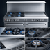 Thumbnail image #3 for Southbend Ultimate 60-Inch Gas Restaurant Range with 4 Burners, 36-Inch Griddle, Standard Oven, and Cabinet Base