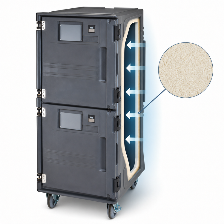Product image #4 for Cambro Pro Cart Ultra PCUCC615 Two-Compartment Electric Cold Food Pan Carrier