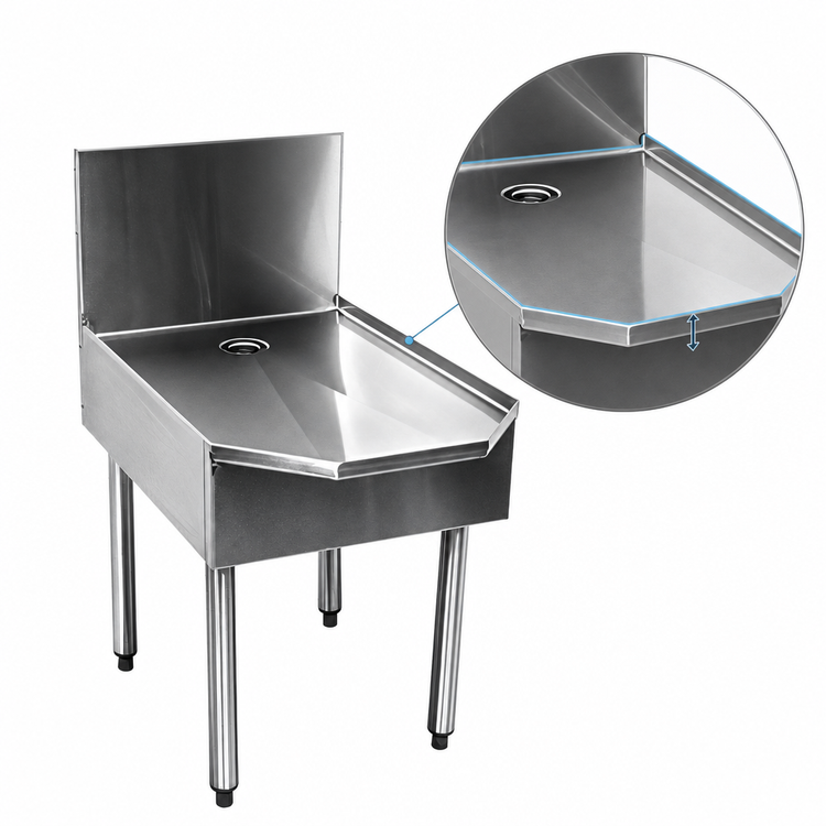 Product image #3 for CHOICE Island Oasis Stainless Steel Blender Station Stand with 1-Inch Drain Pan, 18 in. W x 29 in. D